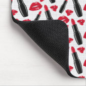Lipstick und Lippen Polka-Dotmuster Mousepad (Ecke)