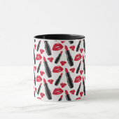 Lipstick und Lippen Polka-Dotmuster Tasse (Zentrum)