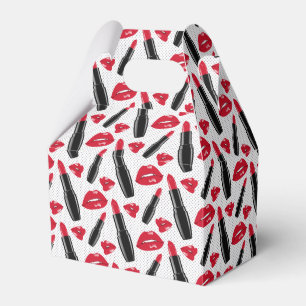 Lipstick und Lippen Polka Dottern Muster Geschenkschachtel