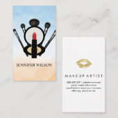 Lipstick und Makeup-Spiegel | Mua Brushes Visitenkarte (Vorne/Hinten)