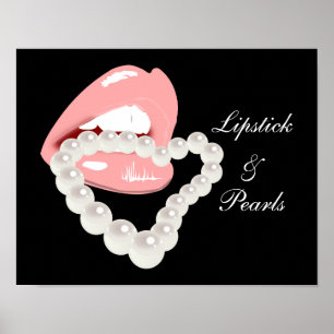Lipstick und Perlen Poster