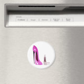 Lipstick und rosa Stiletto Schuhart Magnet (In Situ (Geschirrspüler))