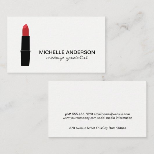 Lipstick Visitenkarte (Vorne/Hinten)