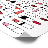 Lipsticks drucken poster (Ecke)