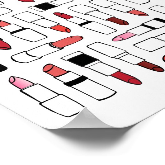 Lipsticks drucken poster (Ecke)