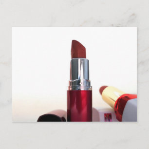 Lipsticks Kosmetik macht Schönheit Red Feminine au Postkarte
