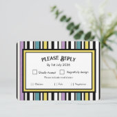 Liqourice Candy Stripe - UAWG Hochzeitskarte RSVP Karte (Stehend Vorderseite)