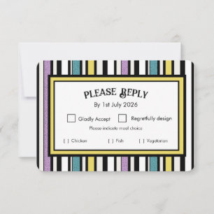 Liqourice Candy Stripe - UAWG Hochzeitskarte RSVP Karte