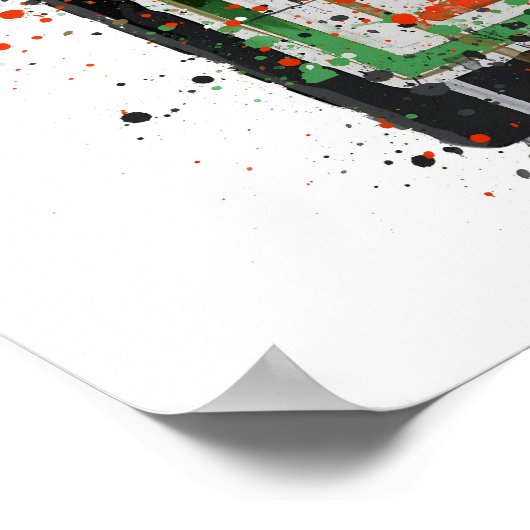 Liqueur Bottle Wall Art Print 'Green Ink' Poster (Ecke)