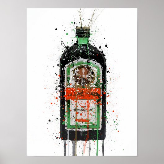 Liqueur Bottle Wall Art Print 'Green Ink' Poster (Vorne)