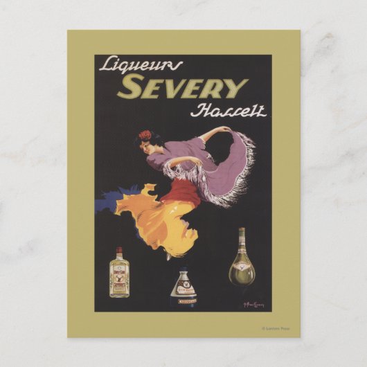 Liqueurs Severy Hasselt Werbeplakat Postkarte (Vorderseite)