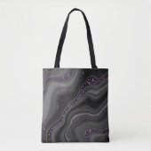 Liquid Black Gray White Agate Glitzer Traum #1 Tasche (Vorderseite)