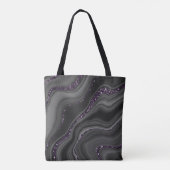 Liquid Black Gray White Agate Glitzer Traum #1 Tasche (Rückseite)