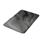 Liquid Black Gray White Agate Glitzer Traum Nr. 2 Badematte (Schrägansicht)
