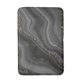 Liquid Black Gray White Agate Glitzer Traum Nr. 2 Badematte (Vorderseite Vertikal)