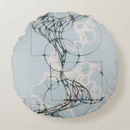 Liquid Blue Reverie — Contemporary Art Collection Rundes Kissen