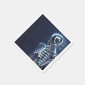 Liquid Chrome Silver Skeleton Robot Birthday Party Serviette (Ecke)