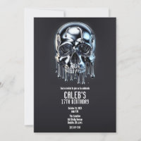 Liquid Chrome Silver Tropfen Skull Geburtstagspart
