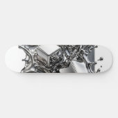 Liquid Chrome Skateboard - Spiegel Silber Metall (Horizontal)