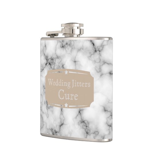Liquid Courage Wedding Jitters heilen Marmormuster Flachmann (Links)