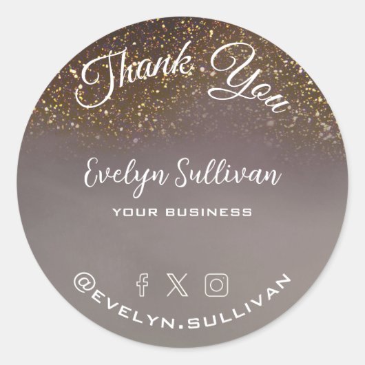 Liquid Glitzer elegant danke Ihnen Aufkleber (Vorderseite)