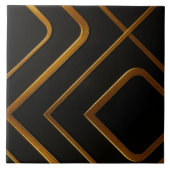 Liquid Gold Black Monochrome Geometric Kitchen Bac Fliese (Vorderseite)