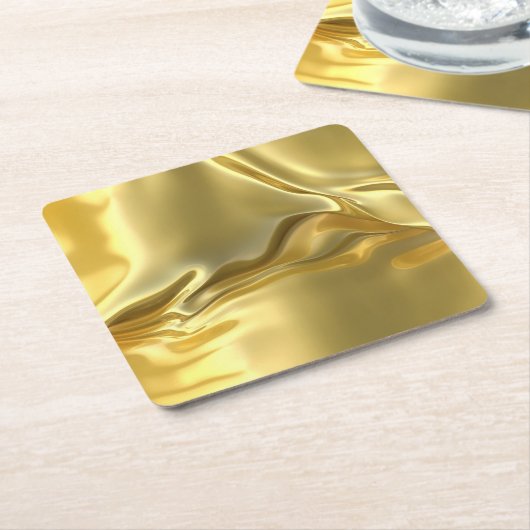 Liquid Gold Digital Print Rechteckiger Pappuntersetzer (angewinkelt)