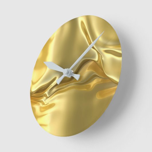 Liquid Gold Digital Print Runde Wanduhr (Winkel)