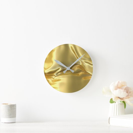 Liquid Gold Digital Print Runde Wanduhr (Zuhause)