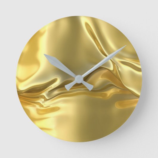Liquid Gold Digital Print Runde Wanduhr (Vorderseite)