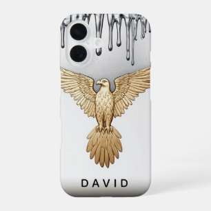 🦅 Liquid Gold Eagle Name Flow Custom Metallic iPhone 16 Hülle