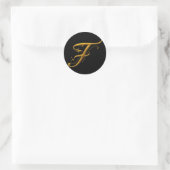 Liquid Gold F Monogramm Runder Aufkleber (Tasche)