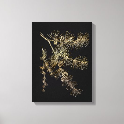 Liquid Gold pine tree branch Plants nature art Leinwanddruck (Vorderseite)