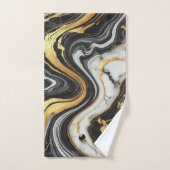 Liquid Gold Schwarz-weiß Marmor Look Glam Badhandtuch Set (Handtuch)