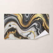 Liquid Gold Schwarz-weiß Marmor Look Glam Badhandtuch Set (Handtuch)