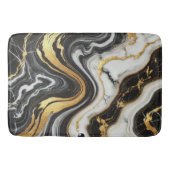 Liquid Gold Schwarz-weiß Marmor Look Glam Wedding Badematte (Vorderseite)