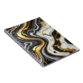 Liquid Gold Schwarz-weiß Marmor Look Glam Wedding Notizblock (Rechte Seite)