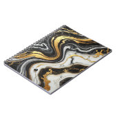 Liquid Gold Schwarz-weiß Marmor Look Glam Wedding Notizblock (Linke Seite)