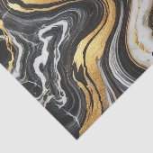 Liquid Gold Schwarz-weiß Marmor Look Glam Wedding Seidenpapier (Ausschnitt)