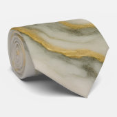 Liquid Gold Veins Marble Texture Krawatte (Gerollt)