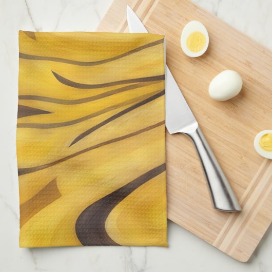 Liquid Gold with Mocha Accents Artsy Towel Geschirrtuch (Viertel Falte)