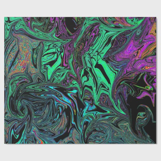 Liquid Graffiti Green Geschenkpapier (Flach)