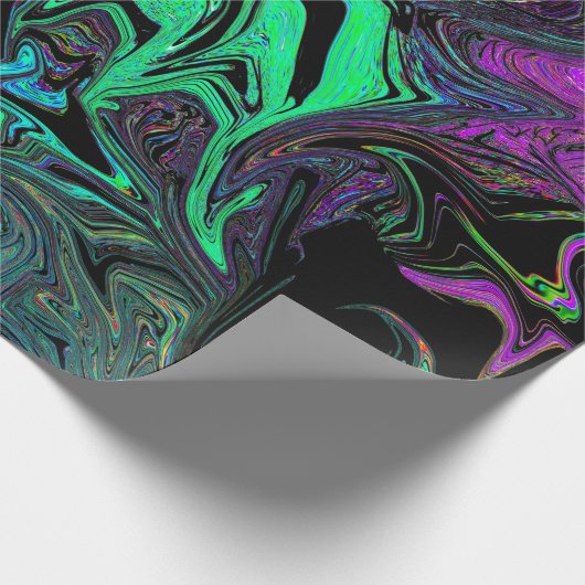 Liquid Graffiti Green Geschenkpapier (Ecke)