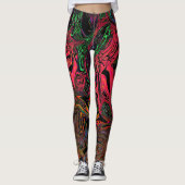 Liquid Graffiti Red Leggings (Vorderseite)