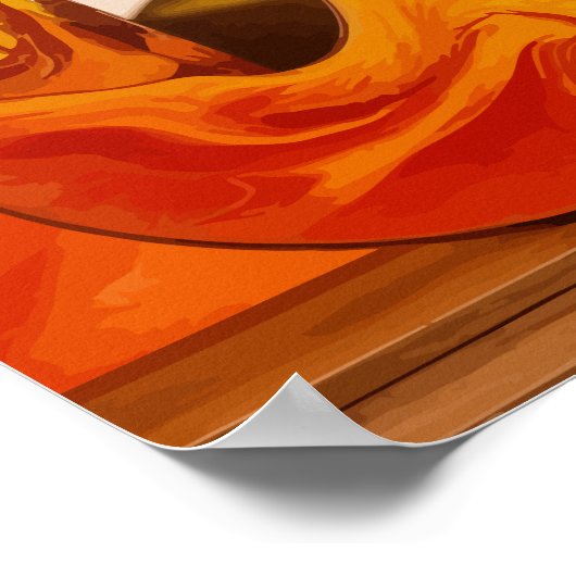 Liquid Harmony in Warm Tones Poster (Ecke)