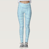 Liquid Ice Luxe - Futuristic Aqua Pattern Leggings (Vorderseite)