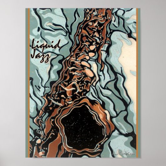 Liquid Jazz Saxophone Poster (Vorne)