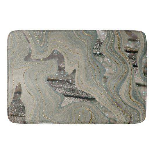 Liquid Marble Wave Glitter Glam 1 Badematte (Vorderseite)