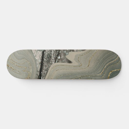 Liquid Marble Wave Glitter Glam 1 Skateboard (Horizontal)