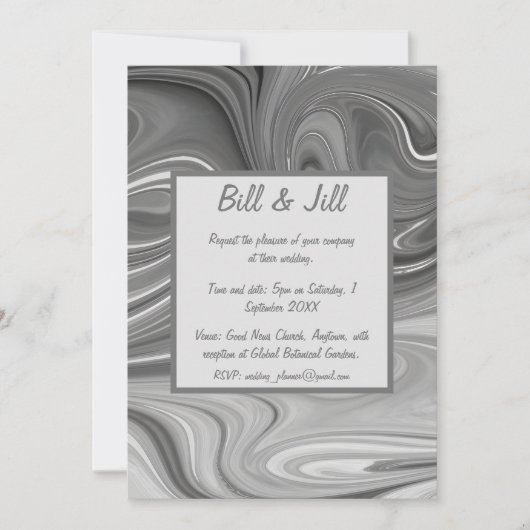 Liquid Marble Wedding Einladung (Vorderseite)